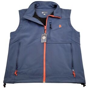 NWT Mens Auburn Alabama State Traditions Soft Shell Vest Navy Orange‎ Trim Small